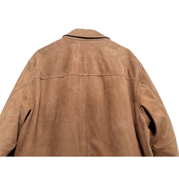 Roundtree Yorke Soft Suede Leather Barn Chore Coat Jacket Large Brown Western - Picture 6 of 16